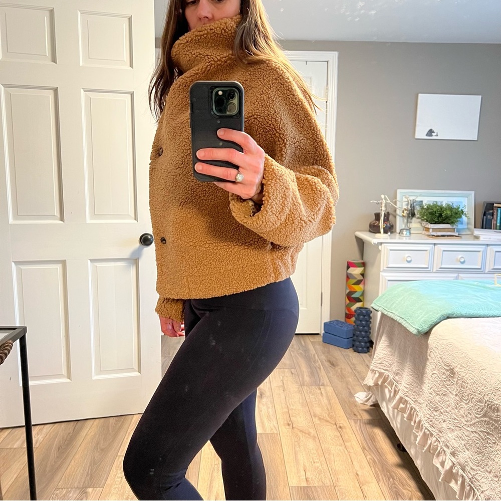 Free People Teddy Jacket Camel Color Size Small